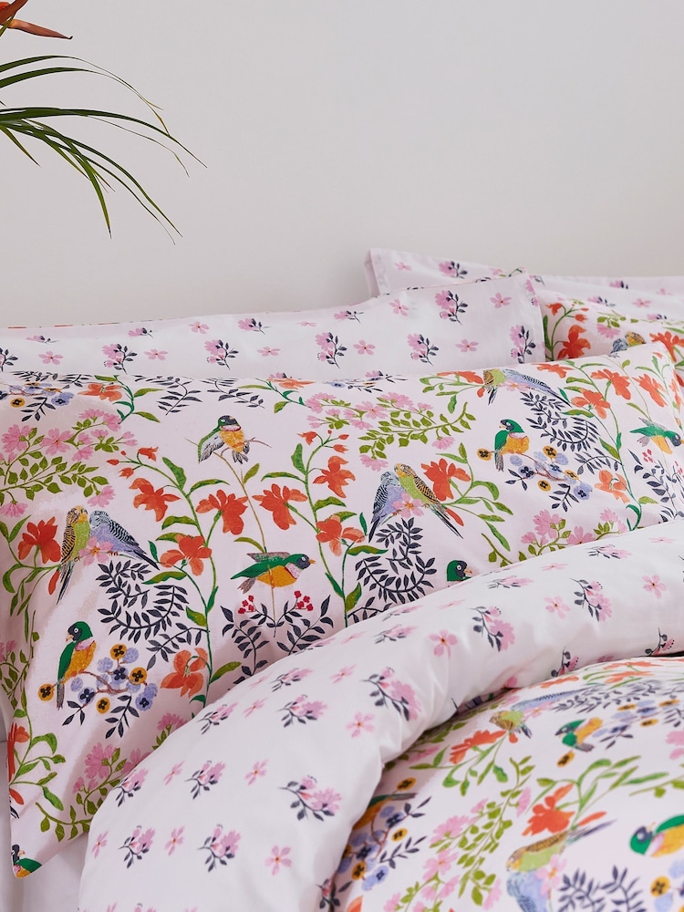 Cath Kidston Pink Paper Birds Duvet Cover and Pillowcase Set - Image 2 of 5