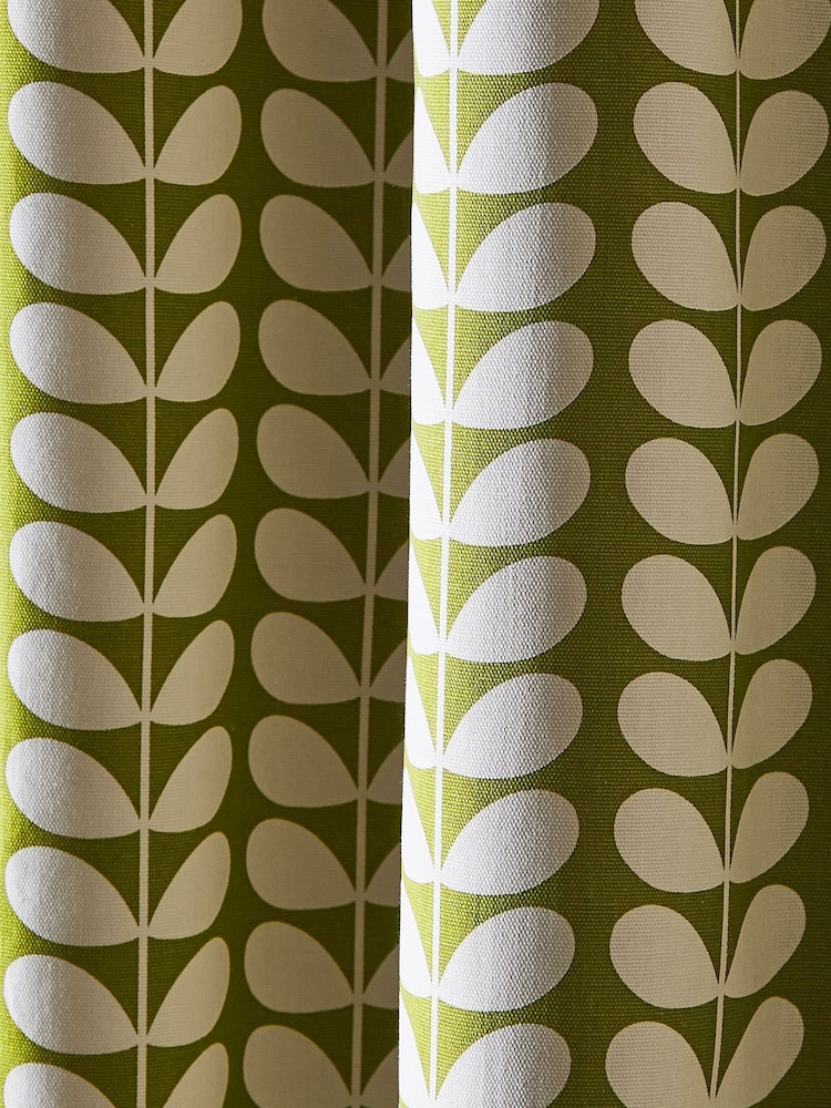 Orla Kiely Pear Green Solid Stem Eyelet Curtains - Image 2 of 3