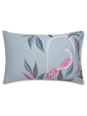 Sara Miller Blue Ornamental Peacock 100% Cotton Duvet Cover and Pillowcase Set - Image 5 of 5