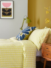 Orla Kiely Yellow Tiny Stem 100% Cotton Duvet Cover and Pillowcase Set - Image 1 of 4