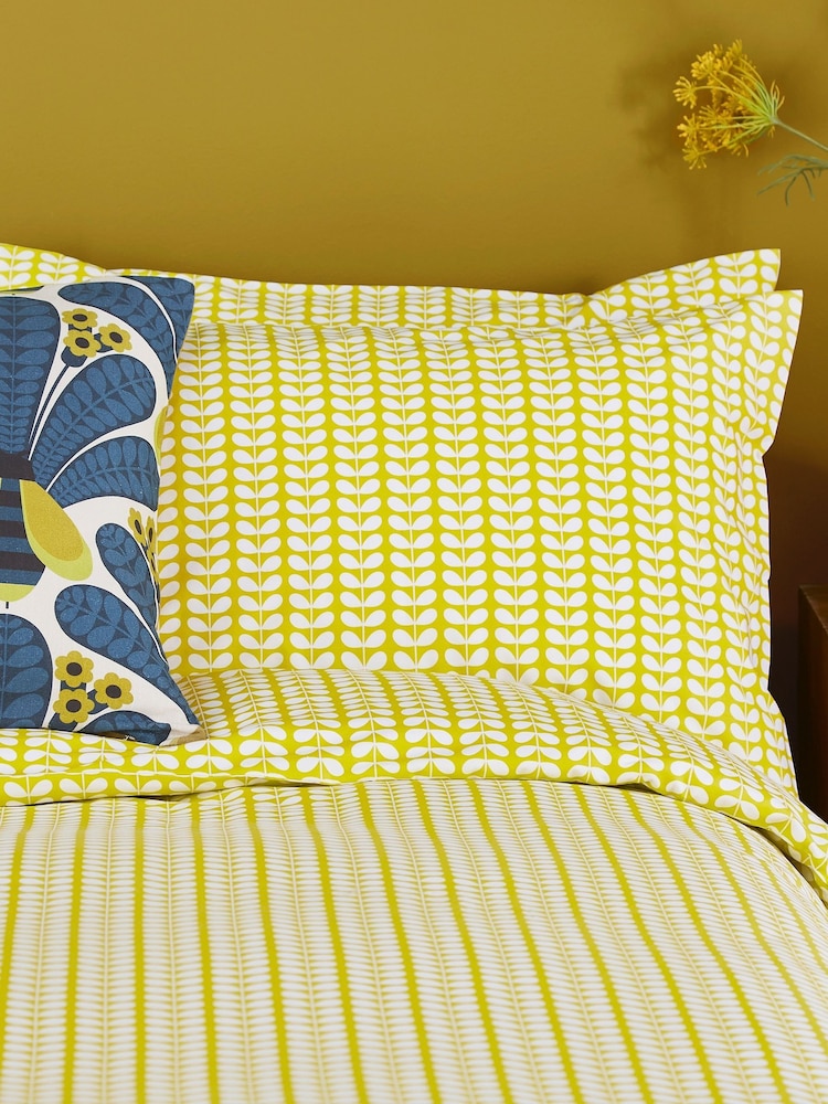 Orla Kiely Yellow Tiny Stem 100% Cotton Duvet Cover and Pillowcase Set - Image 2 of 4