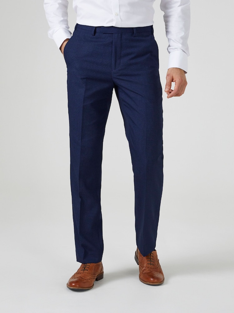 Skopes Navy Blue Harcourt Tailored Fit Suit Trousers - Image 1 of 4