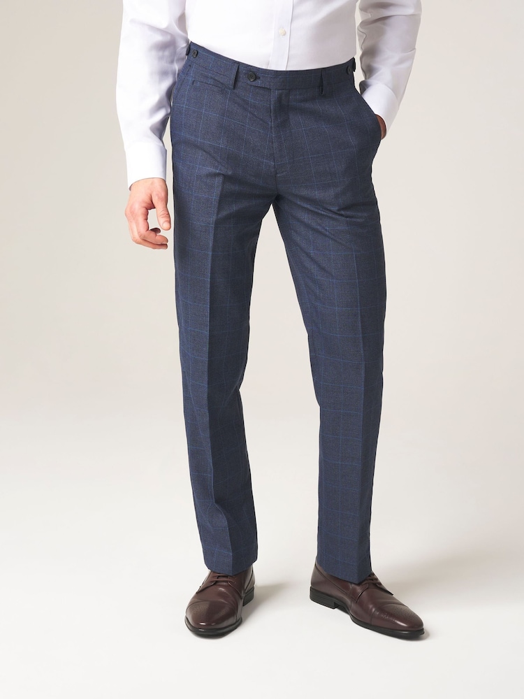 Skopes Blue Tailored Fit Anello Check Suit: Trousers - Image 1 of 5 Skopes Blue Tailored Fit Anello Check Suit: Trousers - Image 1 of 5