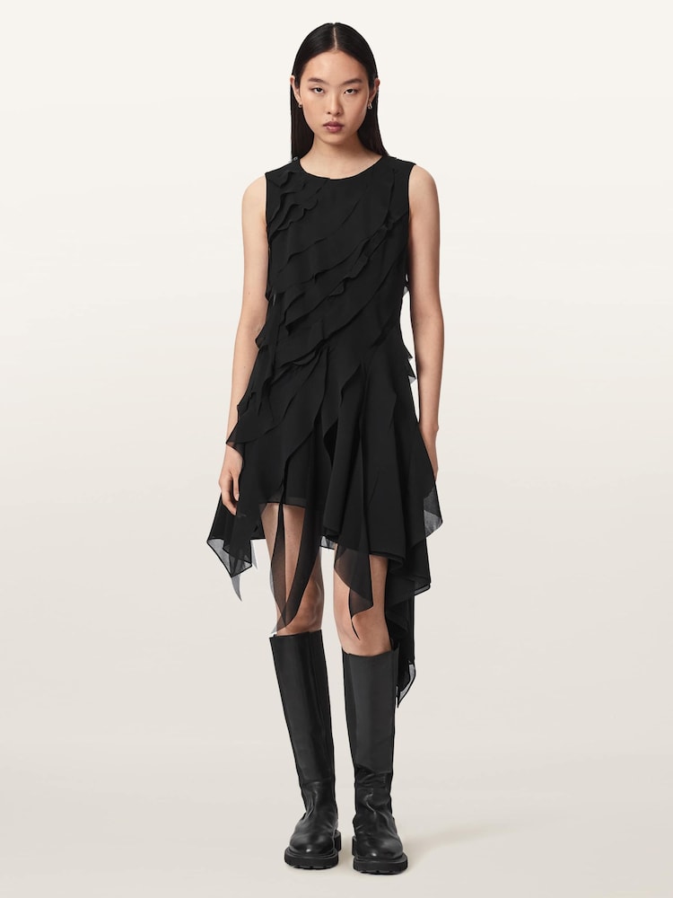 AllSaints Black Angie Dress - Image 2 of 6 AllSaints Black Angie Dress - Image 2 of 6
