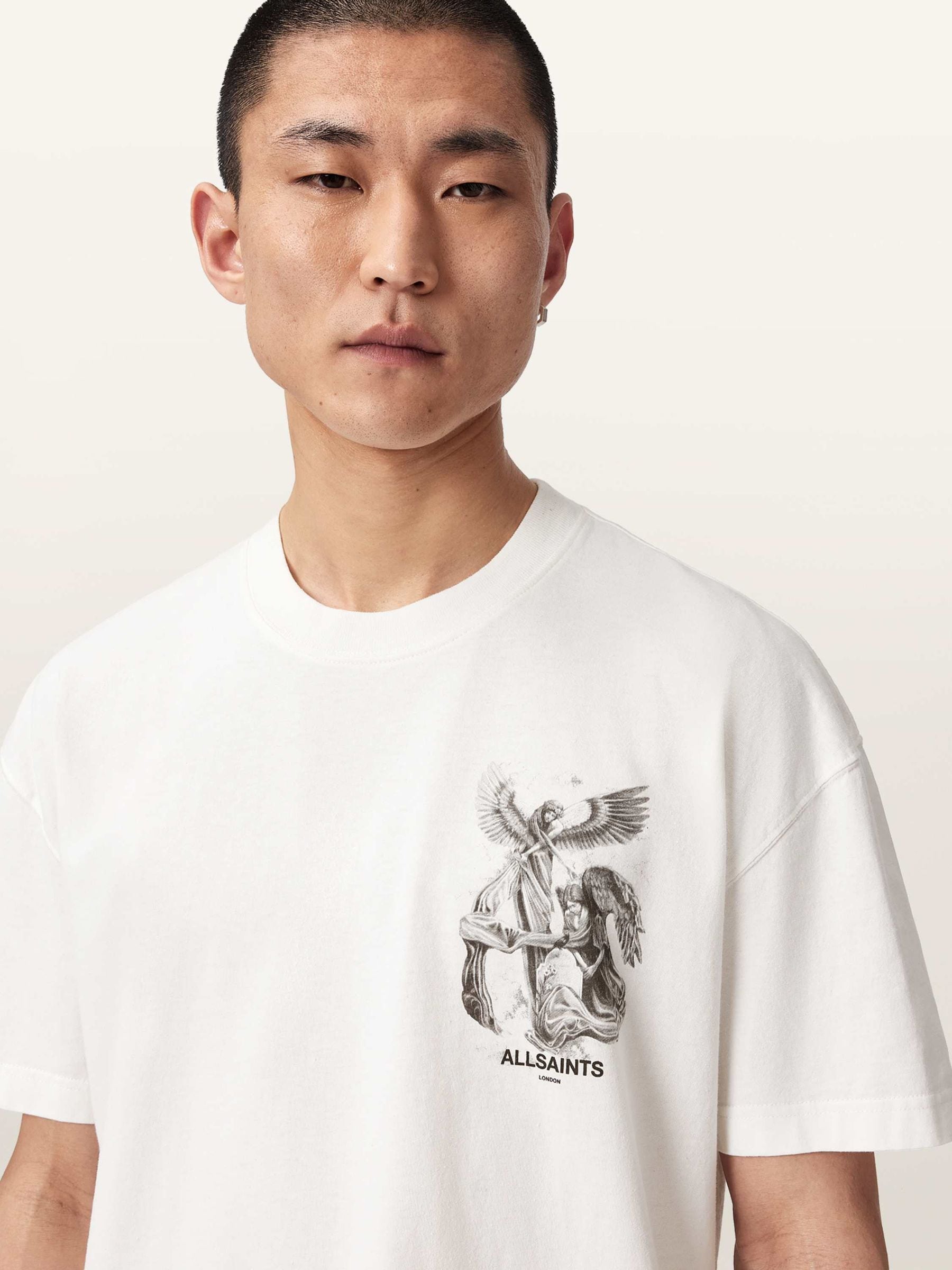 Buy AllSaints White Seraph Short Sleeve Crew Neck T-Shirt from