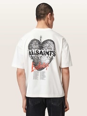 AllSaints White Reflect Short Sleeve Crew Neck T-Shirt - Image 4 of 6