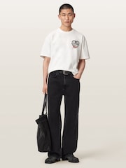 AllSaints White Reflect Short Sleeve Crew Neck T-Shirt - Image 5 of 6