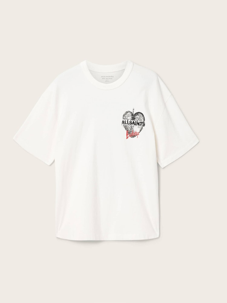 AllSaints White Reflect Short Sleeve Crew Neck T-Shirt - Image 6 of 6