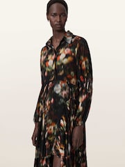 AllSaints Black Maria Shirt Dress - Image 4 of 5
