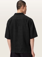 AllSaints Black Avia Short Sleeve Shirt - Image 3 of 5