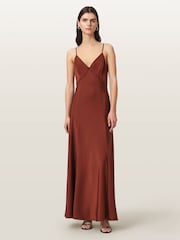 AllSaints Brown Irina Dress - Image 1 of 6