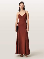 AllSaints Brown Irina Dress - Image 2 of 6