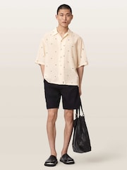 AllSaints Cream Cardsuit Short Sleeve Shirt - Image 5 of 6