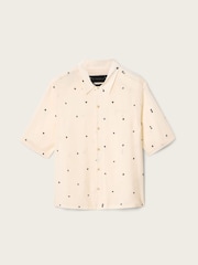 AllSaints Cream Cardsuit Short Sleeve Shirt - Image 6 of 6