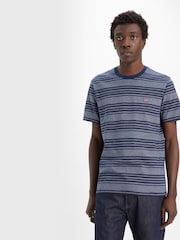 В синюю полоску - Levi's Оригинальный знак дома 100% Хлопковая футболка - Image 3 of 7