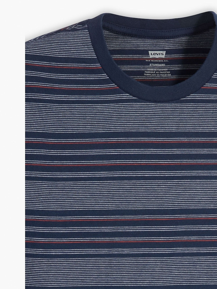 В синюю полоску - Levi's Оригинальный знак дома 100% Хлопковая футболка - Image 7 of 7