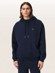 AllSaints Blue Asher Over The Head Hoodie - Image 1 of 7
