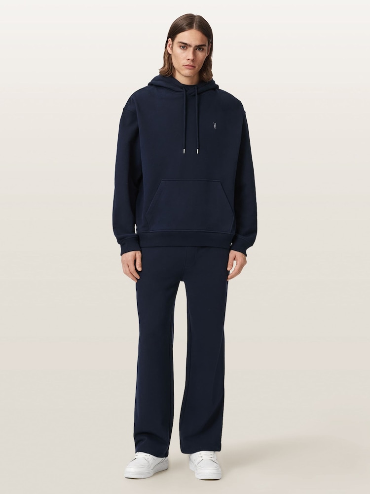 AllSaints Blue Asher Over The Head Hoodie - Image 2 of 7 AllSaints Blue Asher Over The Head Hoodie - Image 2 of 7