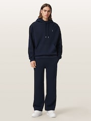 AllSaints Blue Asher Over The Head Hoodie - Image 6 of 7