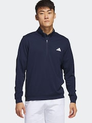 Темно-синий - adidas Golf Elevated Quarter Zip Sweatshirt - Изображение 1 из 7
