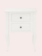Laura Ashley White Rosalind 2 Drawer Side Table - Image 2 of 2