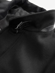 Black Wool Blend Four Pocket Funnel Neck Coat - Image 10 of 11