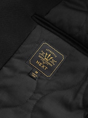 Black Wool Blend Four Pocket Funnel Neck Coat - Image 8 of 11