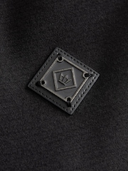 Black Wool Blend Four Pocket Funnel Neck Coat - Image 9 of 11