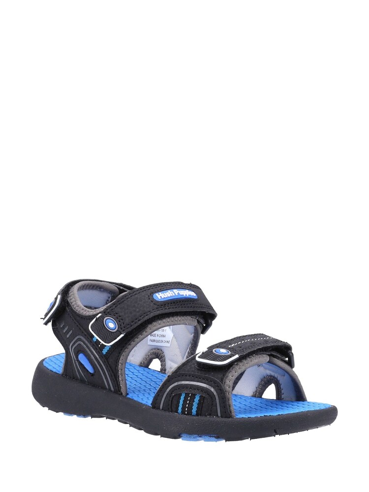 Hush Puppies Mario Black Quarter Strap Sandals - Image 2 of 4