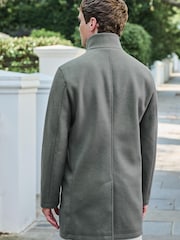 Зеленый - Шерсть Blend Mock Gilet Herringbone стеганые пальто - Image 3 of 10