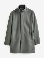 Зеленый - Шерсть Blend Mock Gilet Herringbone стеганые пальто - Image 6 of 10