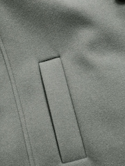 Зеленый - Шерсть Blend Mock Gilet Herringbone стеганые пальто - Image 9 of 10