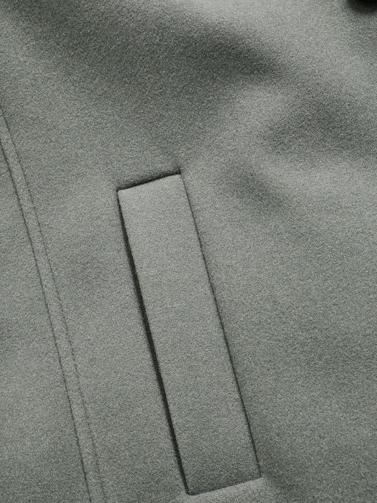 Sage Green Funnel Neck Coat With Built In Gilet - Image 9 of 10