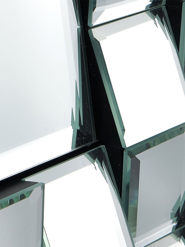 Pacific Silver Mirrored Glass Tile Square Wall Mirror - Image 4 of 4