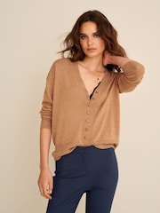 Camel Brown Button Up Cardigan - Image 1 of 6