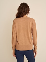 Camel Brown Button Up Cardigan - Image 3 of 6