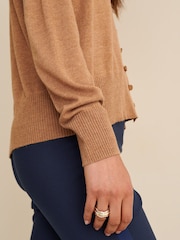Camel Brown Button Up Cardigan - Image 4 of 6