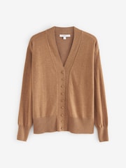 Camel Brown Button Up Cardigan - Image 5 of 6