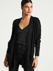 Black Cosy Pocket Detail Cardigan - Image 4 of 7