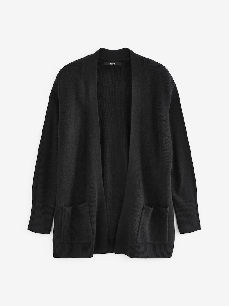 Black Cosy Pocket Detail Cardigan - Image 7 of 7