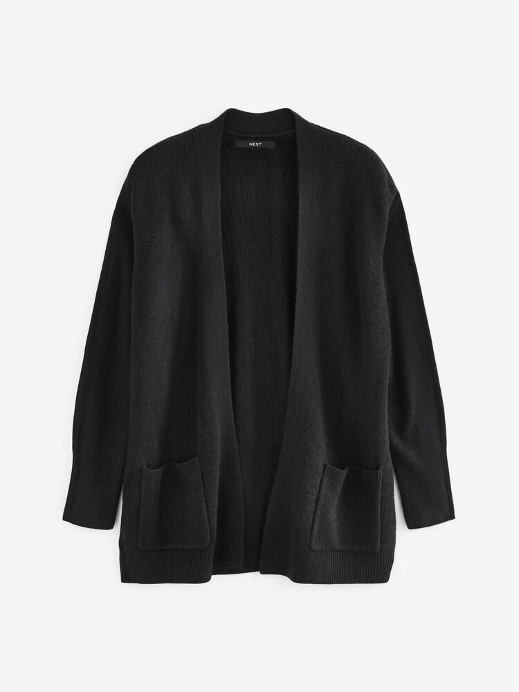 Black Cosy Pocket Detail Cardigan - Image 7 of 7 Black Cosy Pocket Detail Cardigan - Image 7 of 7