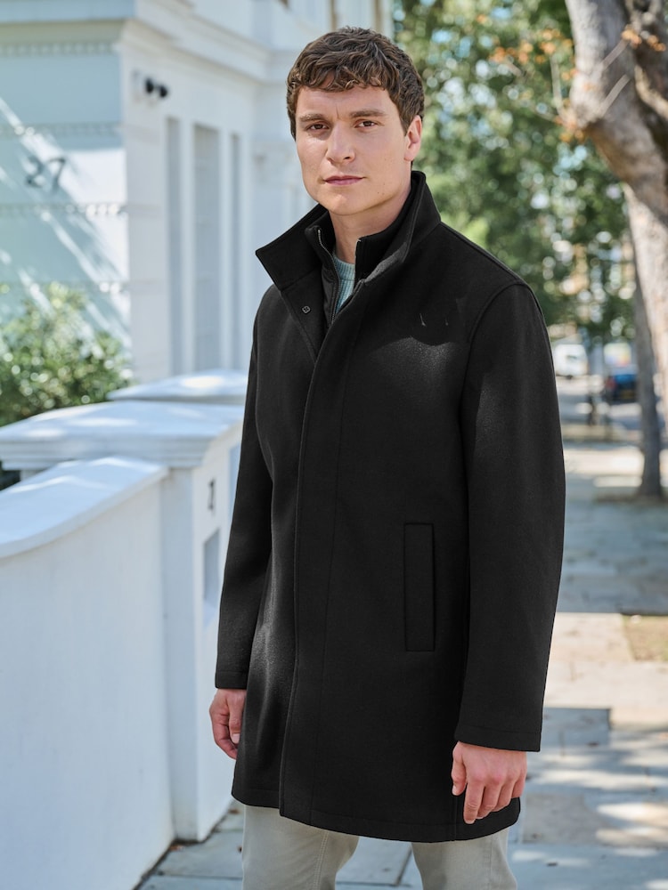 Schwarz - Jacke mit Stehkragen und integriertem Westeneinsatz - Bild 1 von 10
