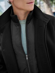 Schwarz - Jacke mit Stehkragen und integriertem Westeneinsatz - Bild 4 von 10