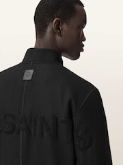 AllSaints Black Deceit Bomber Jacket - Image 3 of 7