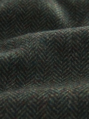 Green Herringbone Four Pocket Funnel Neck Coat - Image 10 of 10