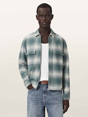 AllSaints Blue Polanco Long Sleeve Shirt - Image 1 of 7