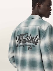 AllSaints Blue Polanco Long Sleeve Shirt - Image 3 of 7