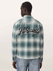 AllSaints Blue Polanco Long Sleeve Shirt - Image 5 of 7