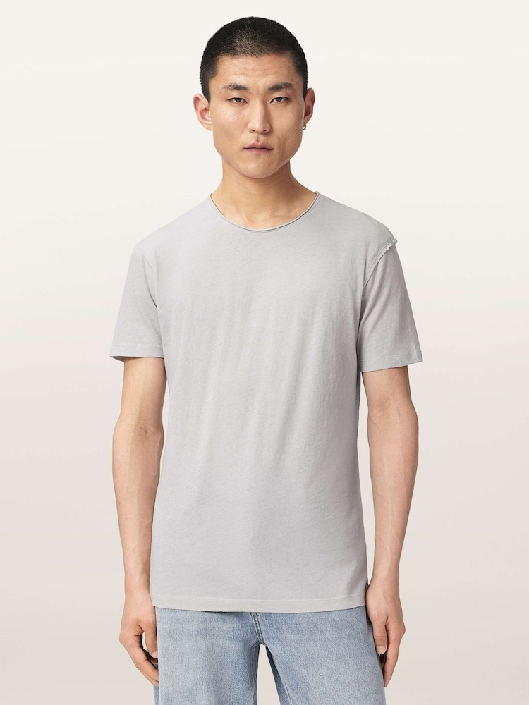 AllSaints Grey Figure Short Sleeve Crew Neck T-Shirt - Image 1 of 7