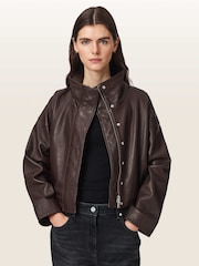 AllSaints Brown Ryder Jacket - Image 4 of 7